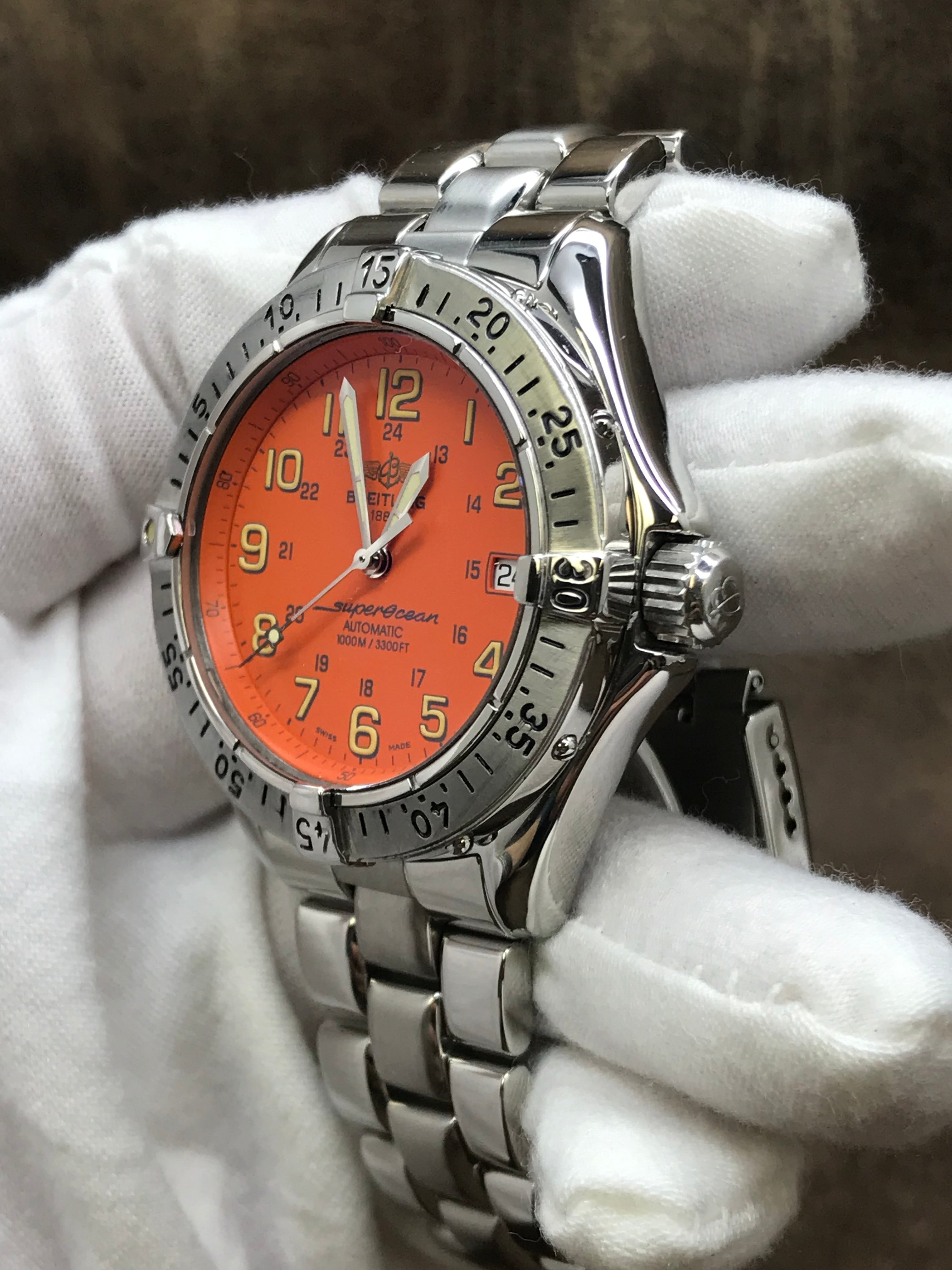 Breitling Superocean A17040 Orange Dial Automatic Men's Watch