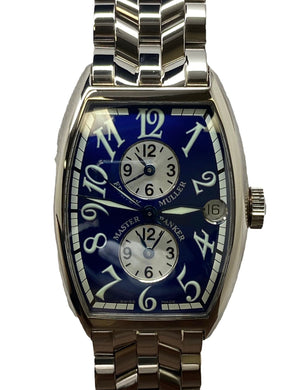 Franck Muller Master Banker 5850 MB 18K White Gold Blue Dial Automatic Men's Watch