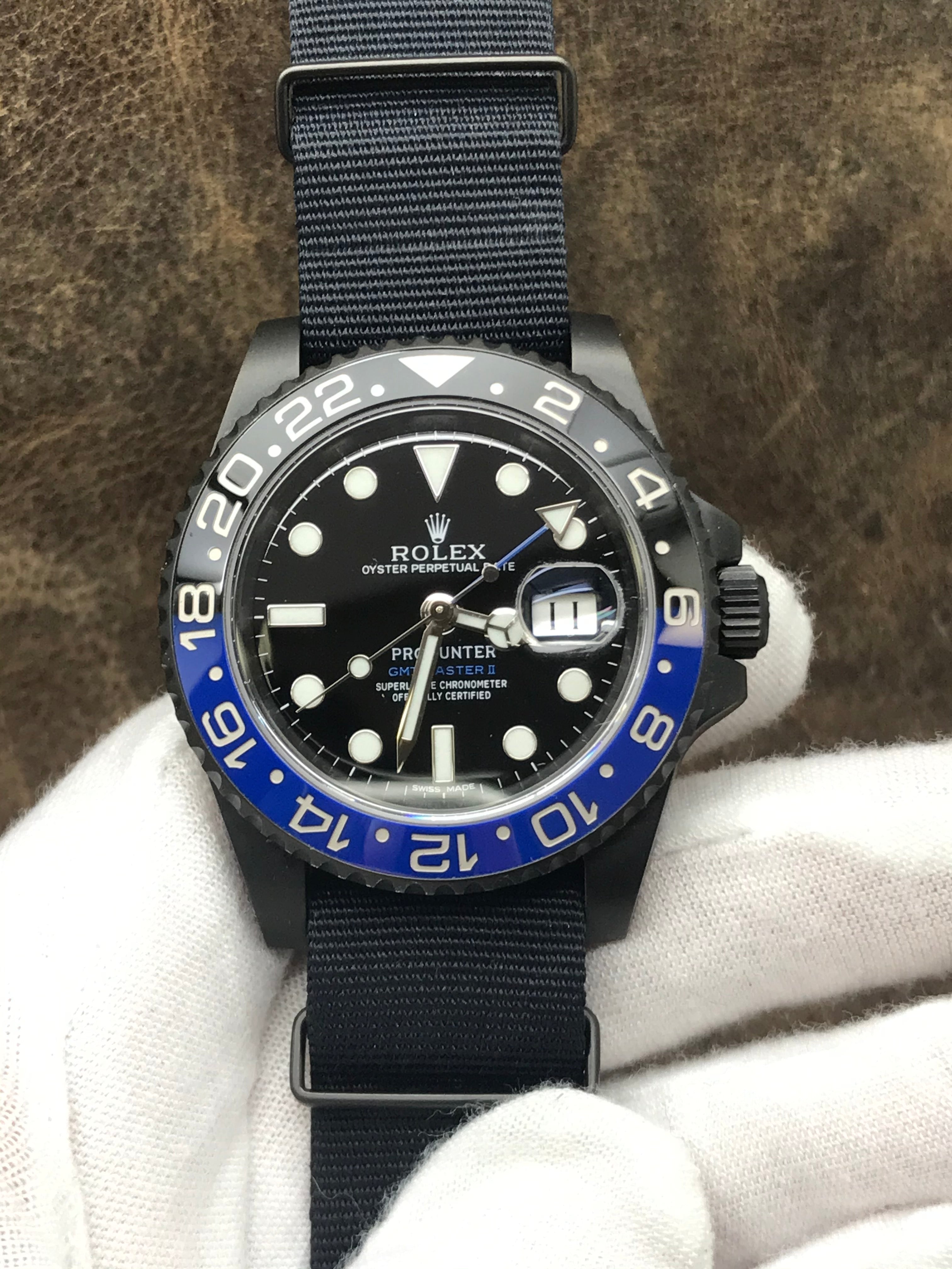Rolex GMT Master II Pro Hunter Batman 116710BLNR Black Dial