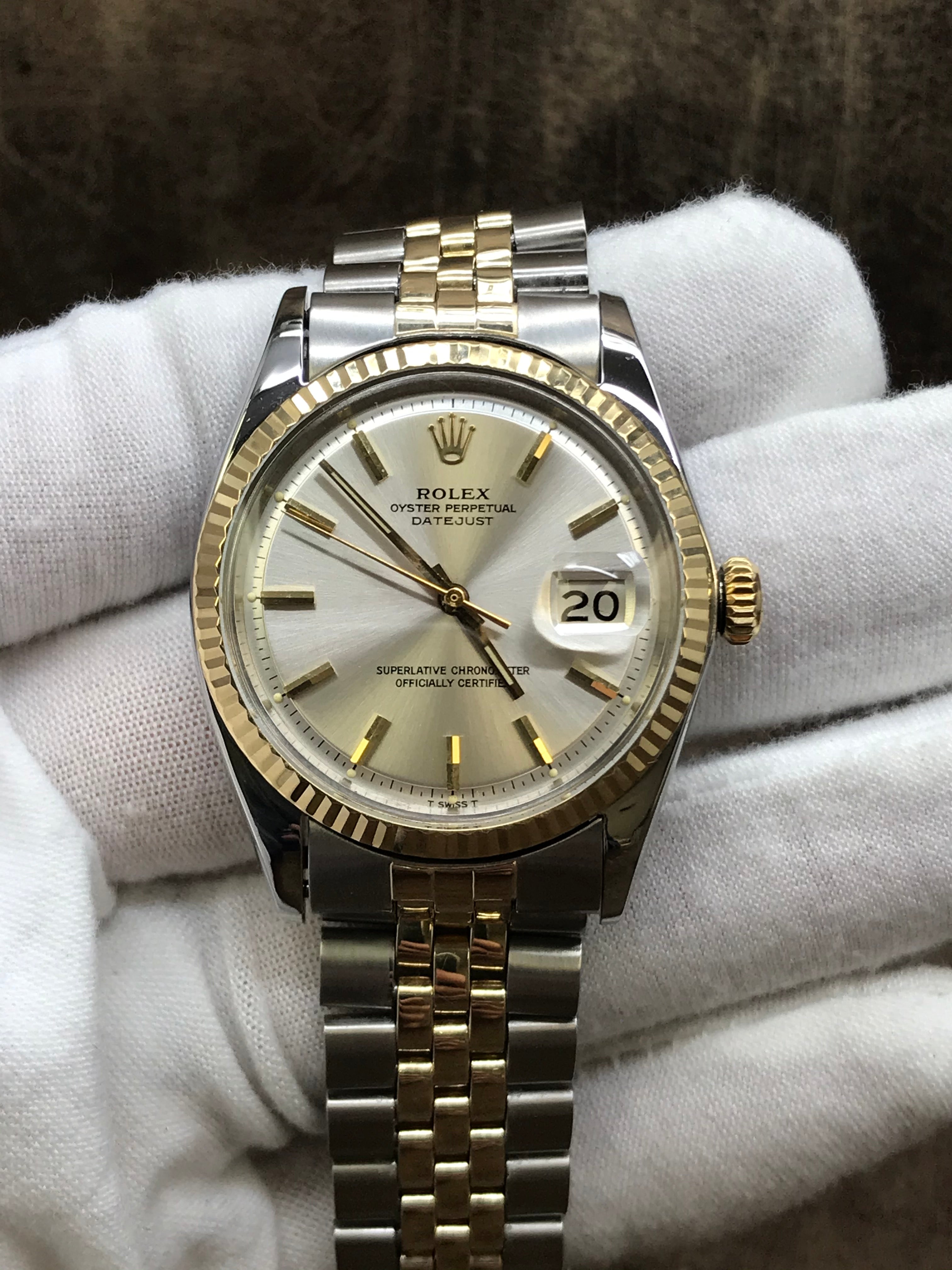 Vintage Datejust 36mm Rolex Datejust 36mm 1601 Silver Dial