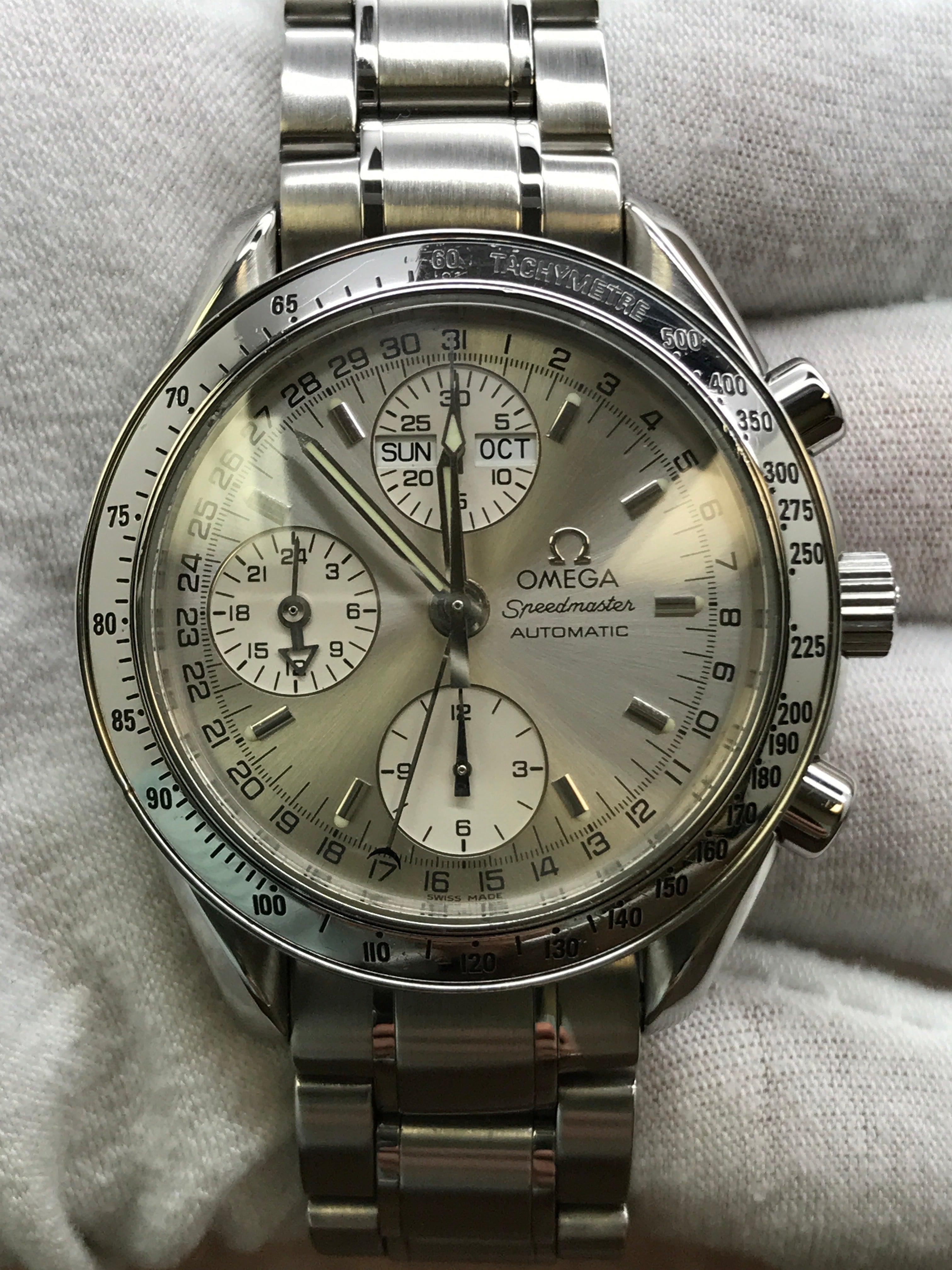 Omega Speedmaster Day-Date Silver Dial Automatic Men's