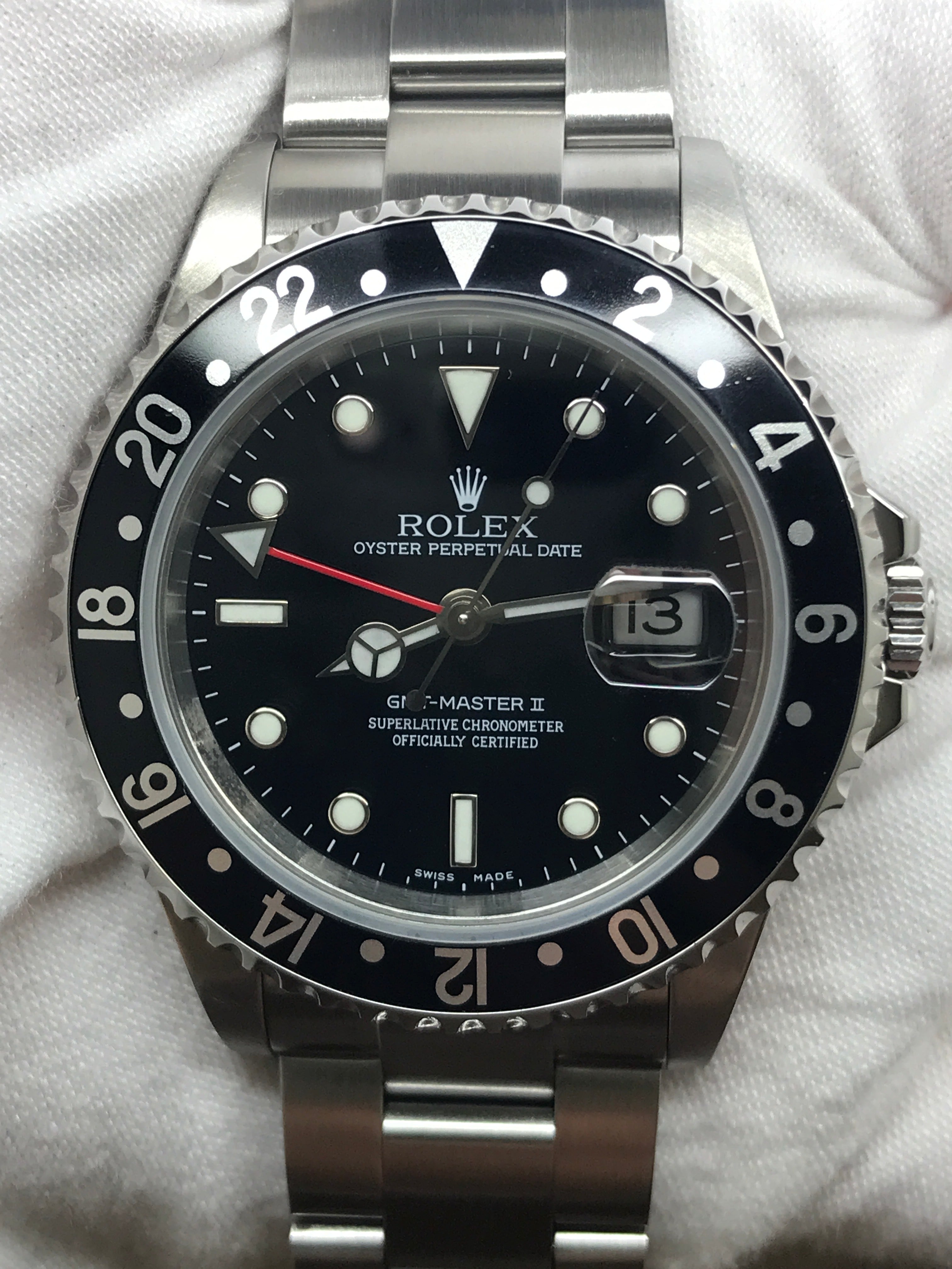 Rolex GMT Master II SEL NO Holes 16710 Black Dial Automatic Men's