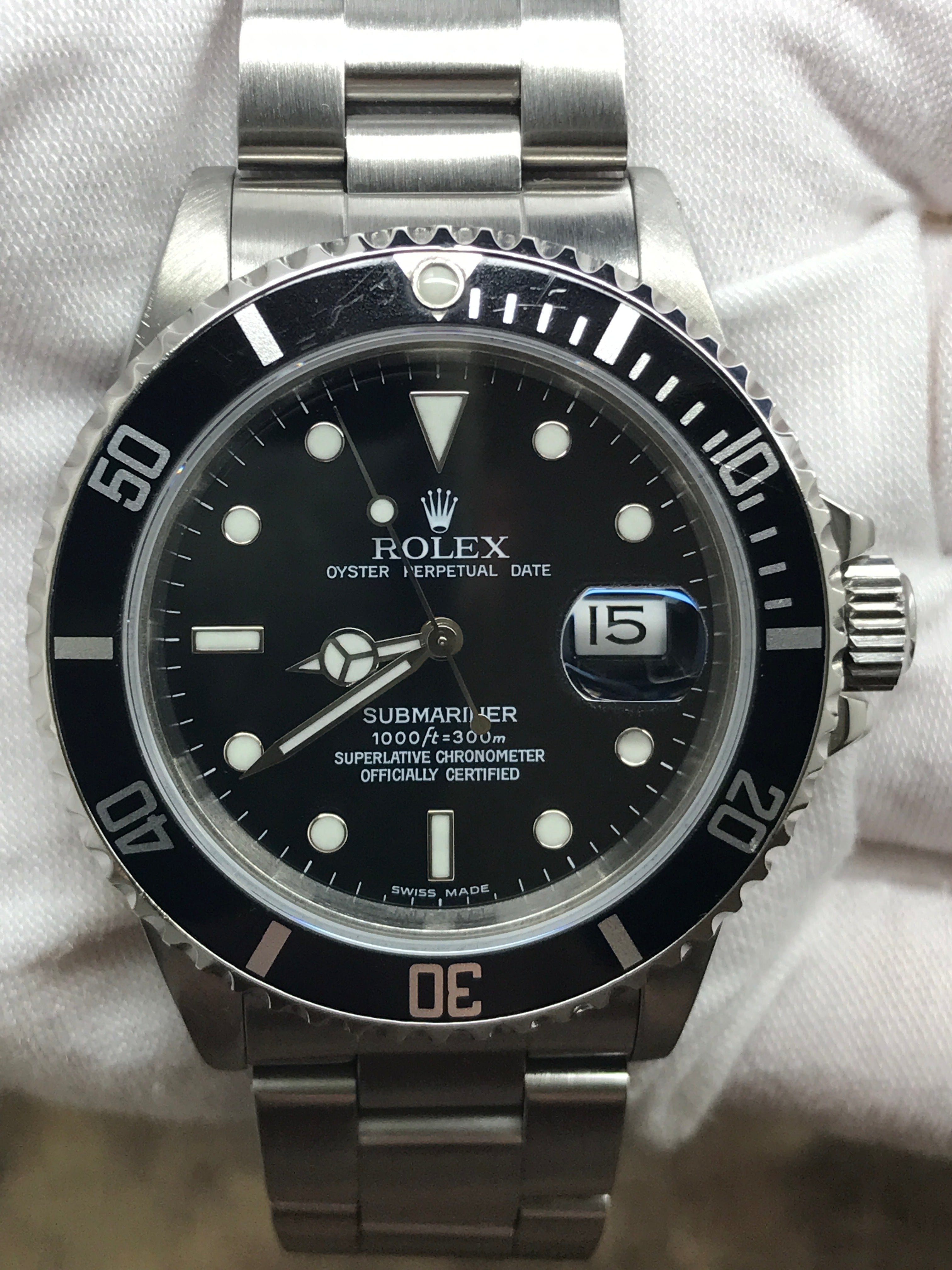 Persona hår Mening Rolex Submariner Date Transitional Triple Zero 168000 Black Dial Autom –  Signature Watches
