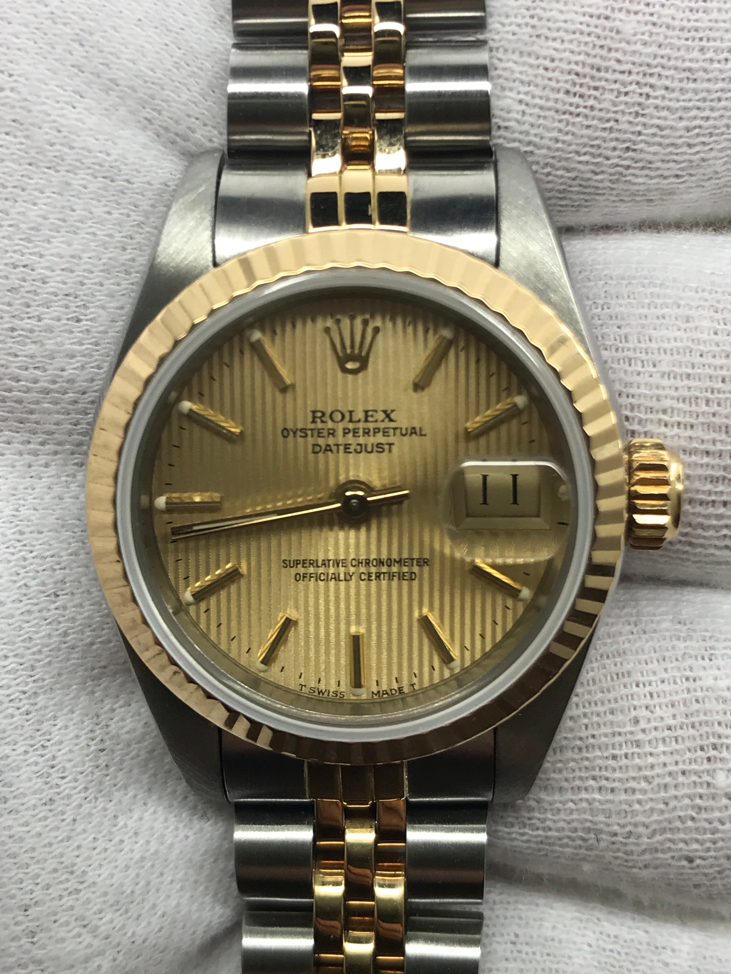 Rolex Datejust 26mm 69173 Champagne Linen Dial Automatic Women's