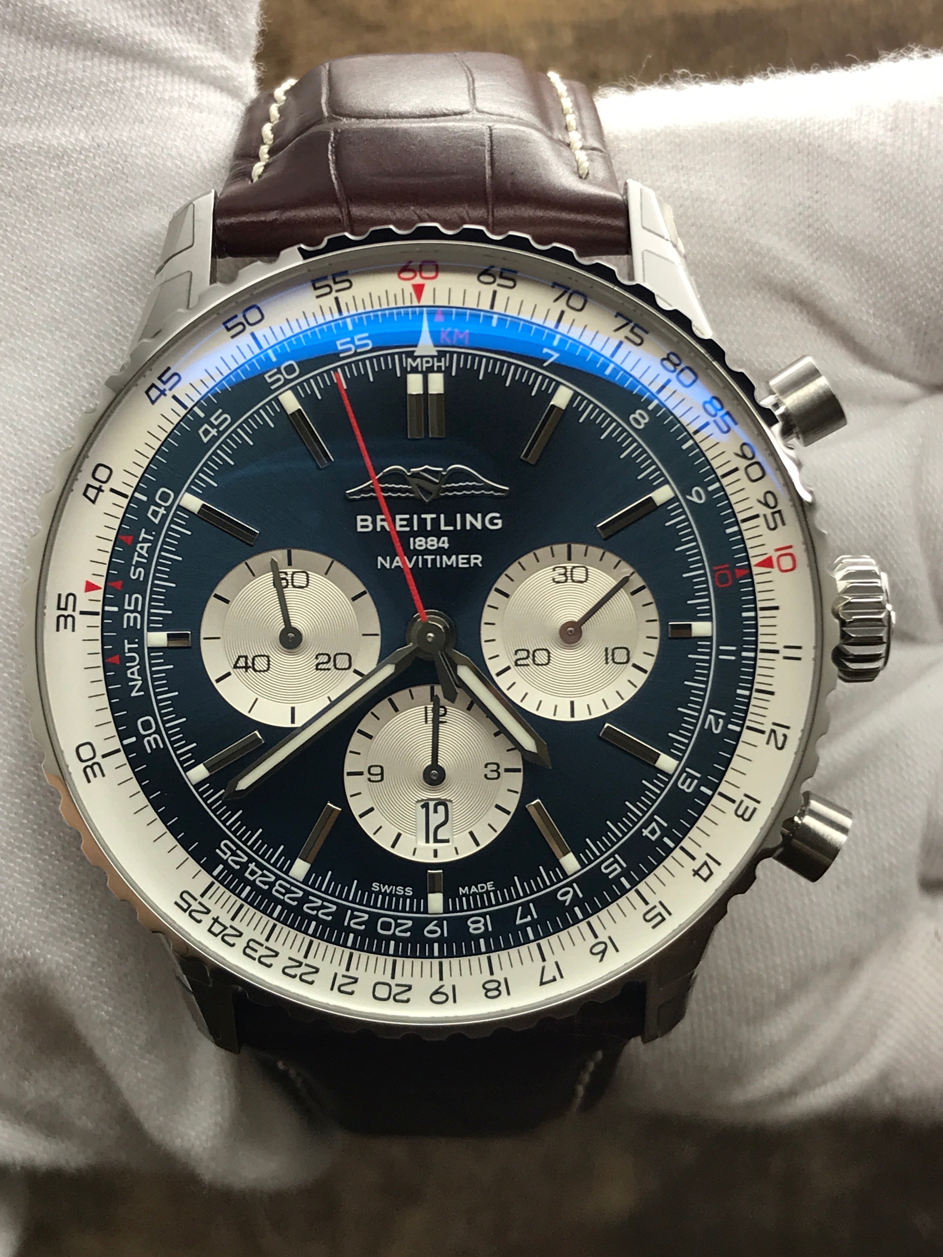 Breitling Navitimer B01 AB0137211C1P1 Blue Dial Automatic Men's