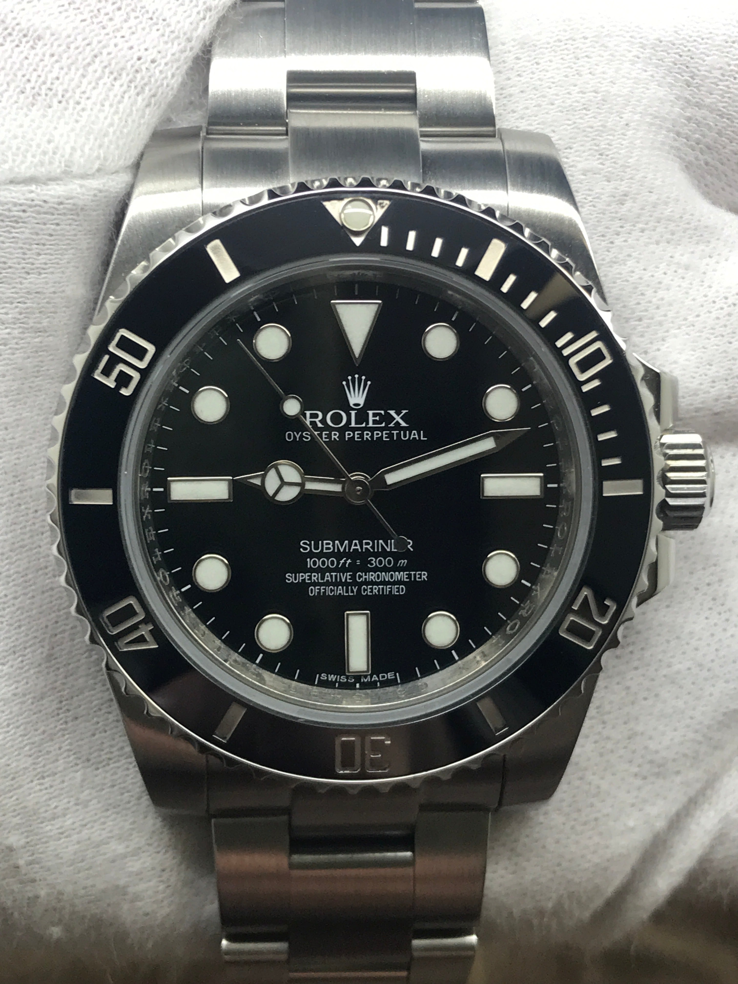 Rolex No Date Submariner Ceramic 114060 Black Dial Automatic Men's
