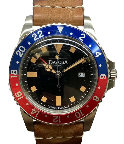 Davosa Vintage Diver Pepsi 1023-505 Black Dial Quartz Watch