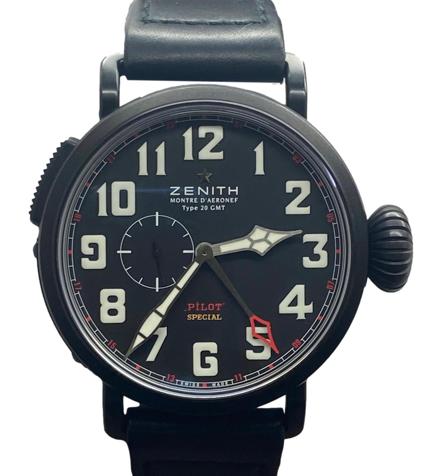 Zenith Red Ribbon Zenith Pilot Type 20 GMT Red Baron L.E 500pcs 96.2430.693 Black Dial A ...
