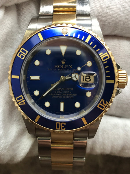 Rolex Submariner Date 16613 Blue Dial Automatic Men's Watch