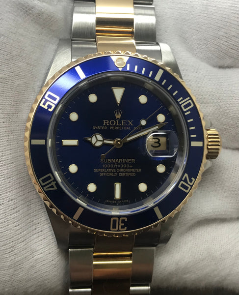 Rolex Submariner Date #Z SEL Full B&P 16613 Blue Dial Automatic Men's Watch