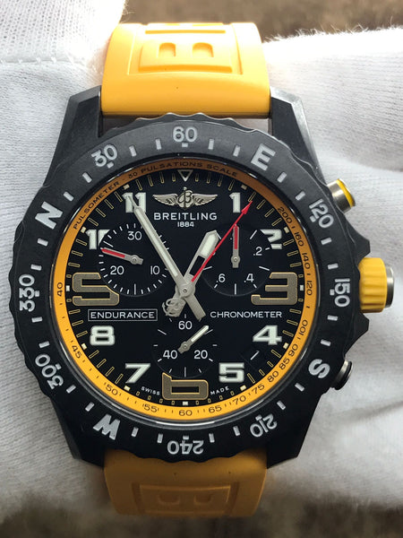 Breitling ENDURANCE PRO Yellow X82310 Black Dial SuperQuartz Men's Watch