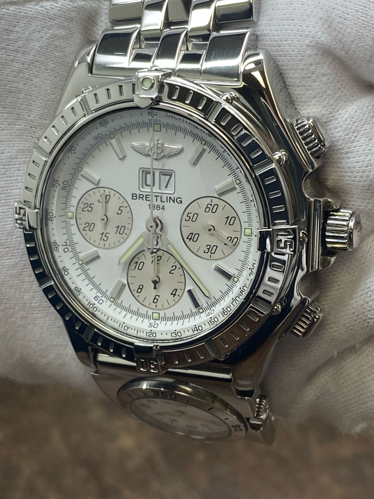 Crosswind Automatic Breitling Crosswind UTC 44mm A44355 White Dial Automatic Men's Watch ...