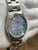 Rolex Oyster Perpetual Date 34mm 15010 Custom Blue MOP Diamond Dial Automatic Watch