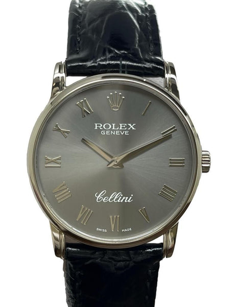Rolex 18K White Gold Cellini 32mm 18K White Gold 5116 Rhodium Grey Dial Manual Wind Watch