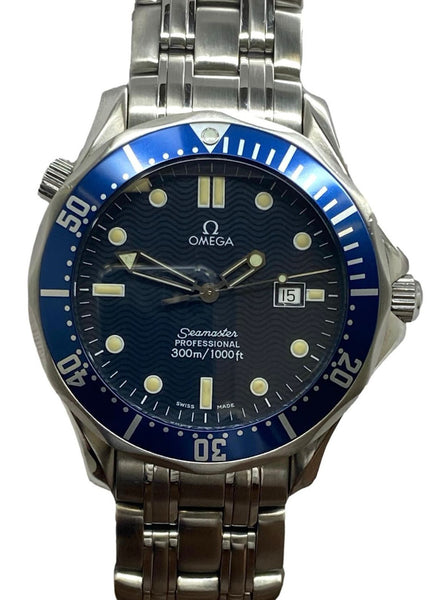 Omega Seamaster 300m Custom Insert Blue Dial Quartz