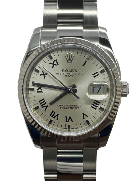 Rolex Date 34mm 115234 Silver Dial Automatic Watch
