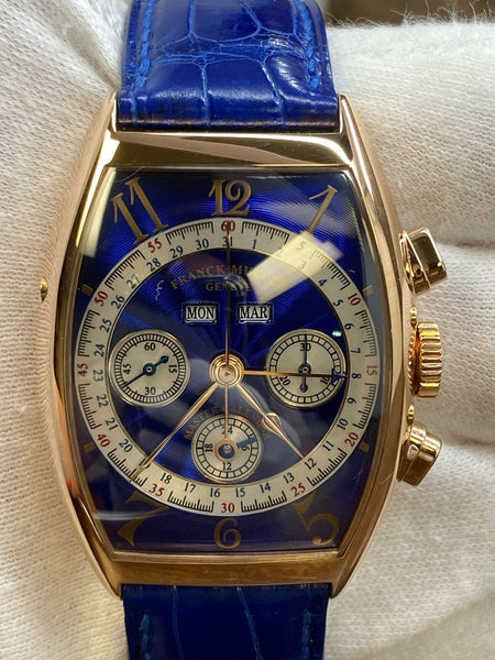 Franck Muller Master Calendar Chronograph Magnum 6850 CC MC Blue Dial Manual Wind Men's Watch