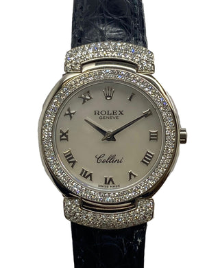 Rolex Cellini Cellissima Diamond 6673 White MOP Dial Quartz Women's Watch