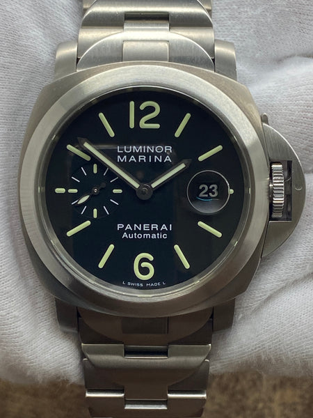 Panerai Luminor Marina Titanium 44mm B&P PAM00221 Black Dial Automatic Men's Watch
