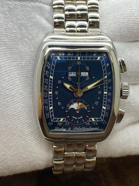Dubey & Schaldenbrand Triple Calendar Moonphase Gran Chrono Astro Blue Dial Automatic Men's Watch