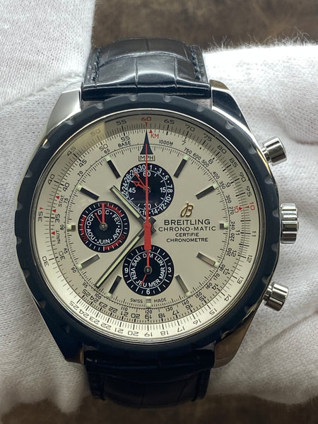 Breitling Chrono-Matic 1461 Factory Warranty A19360 White Dial Automatic Men's Watch