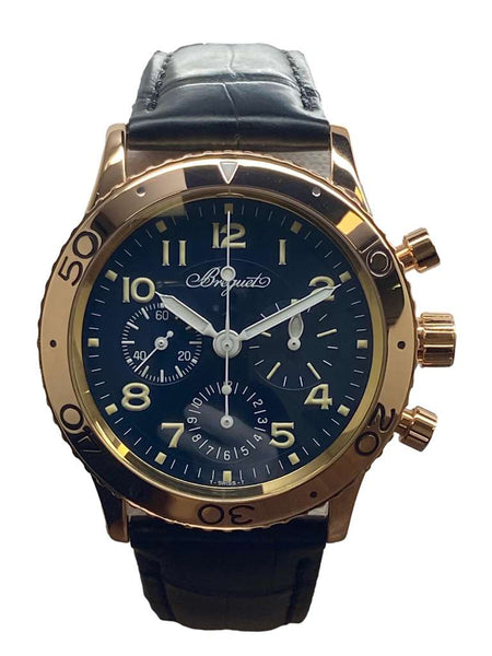 Breguet Type XX Aeronavale 18K Rose Gold 3800 Blue Roman Dial Automatic Men's Watch