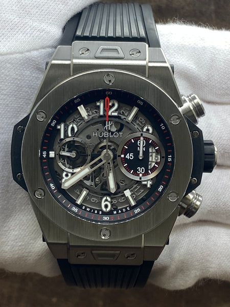 Hublot Big Bang Unico Chronograph 45mm Titanium B&P 411.NX.1170.RX  Skeleton Dial Automatic Men's Watch