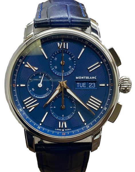 Montblanc Star Legacy Chronograph Day & Date L.E 800pcs 130973 Blue Dial Automatic Men's Watch