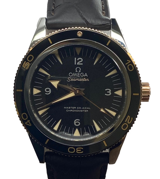 Omega Seamaster 300 18K Rose Gold Bezel 233.22.41.21.01.002  Black Dial Automatic Men's Watch