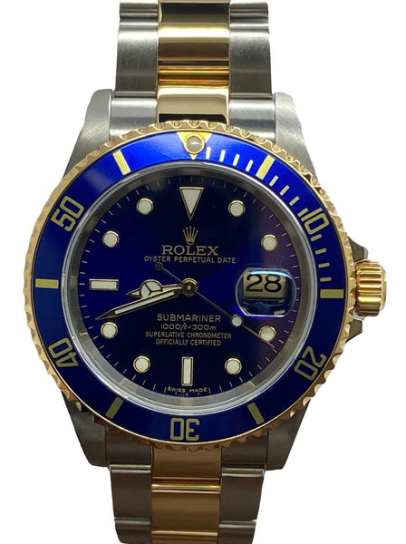 Rolex Submariner Date SEL 2007 NO Holes 16613 Blue Dial Automatic Men's Watch