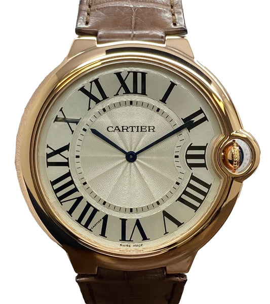 Cartier Ballon Bleu 18K Rose Gold 46mm W6920054 Silver Dial Manual Wind Men's Watch