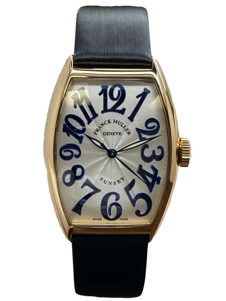 Franck Muller Casablanca 18K Yellow Gold Rare 5850 Sunset Silver Dial Automatic Watch