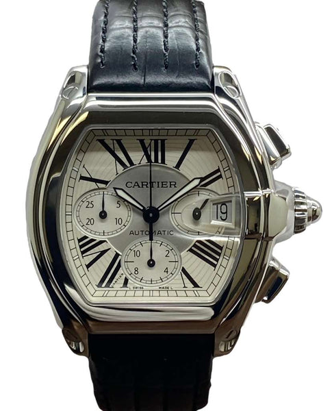 Cartier Roadster Chronograph XL 2618 W62019X6 White Dial Automatic Men's Watch