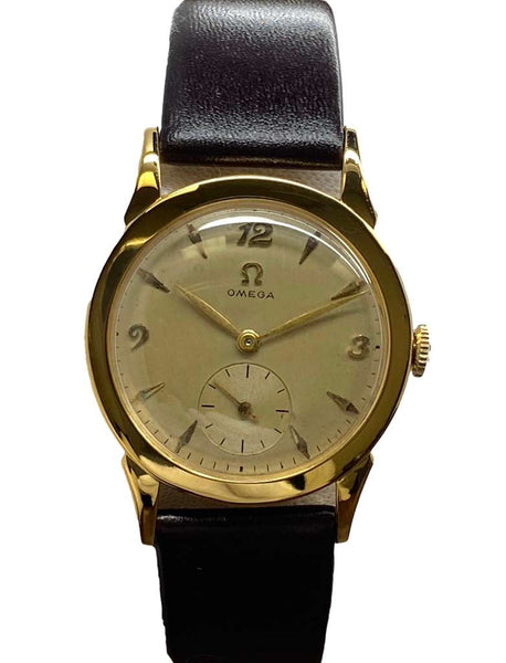 Omega 32mm 14K Gold Plated Breguet Arabic Cream Dial Manual wind Watch