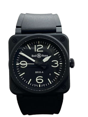 Bell & Ross Ceramic BR03A-BL-CE/SRB Black Dial Automatic Men's Watch