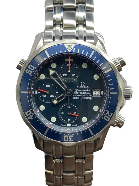 Omega Seamaster Chronograph 2225.80.00 Blue Dial Automatic Men's Watch