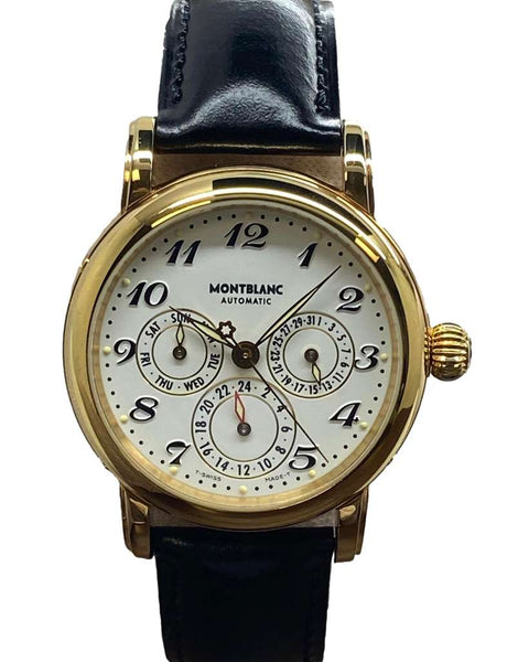 Montblanc Meisterstuck Dual Time Day Date 7014 White Dial Automatic Men's Watch
