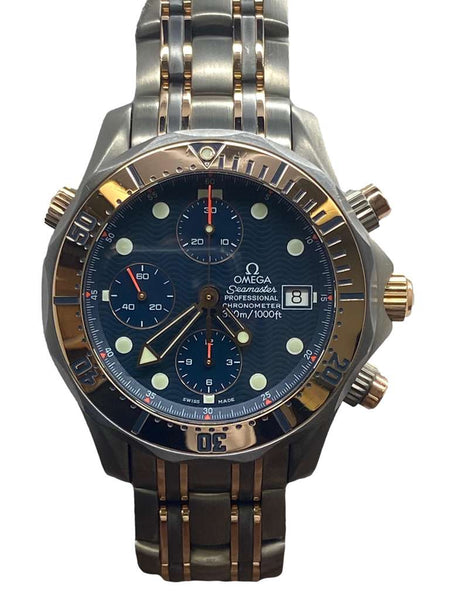 Omega Seamaster Diver 300M Titanium & Rose Gold 2297.80.00 Blue Dial Automatic Men's Watch