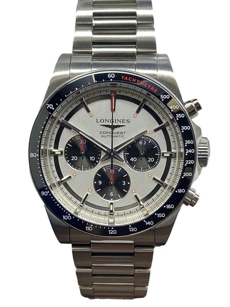 Longines Conquest Chronograph L3.835.4.72.6 Silver Panda Dial Automatic Men's Watch
