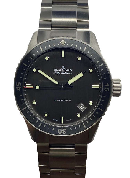 Blancpain Fifty Fathoms Bathyscaphe Titanium 5000 1210 98S Grey Dial Automatic Men's Watch