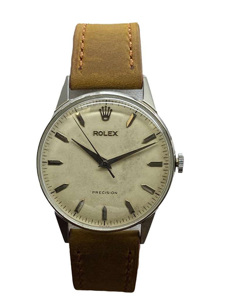 Rolex Precision RARE 35mm 9022 Cream Dial Manual Wind Men's Watch