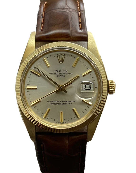 Rolex Oyster Perpetual Date 34mm 1503 Silver Dial Automatic Watch