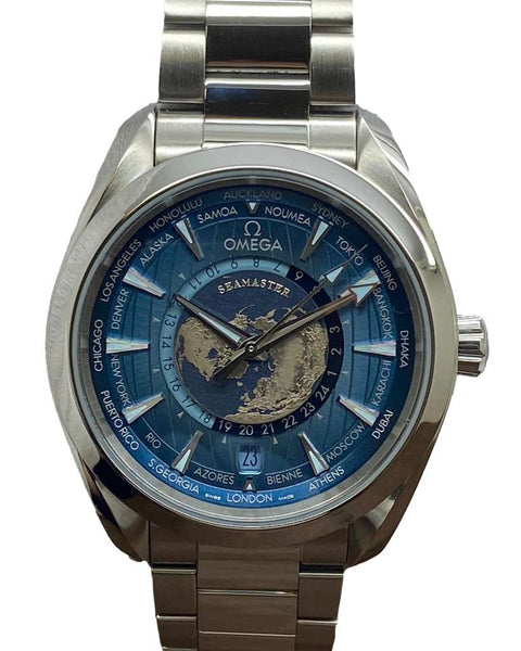 Omega Seamaster World Time GMT 220.10.43.22.03.002 Summer Blue Dial Automatic Men's Watch