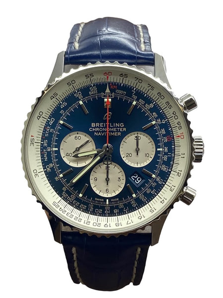 Breitling Navitimer B01 46mm B&P AB0127211C1P2 Blue Panda Dial Automatic Men's Watch