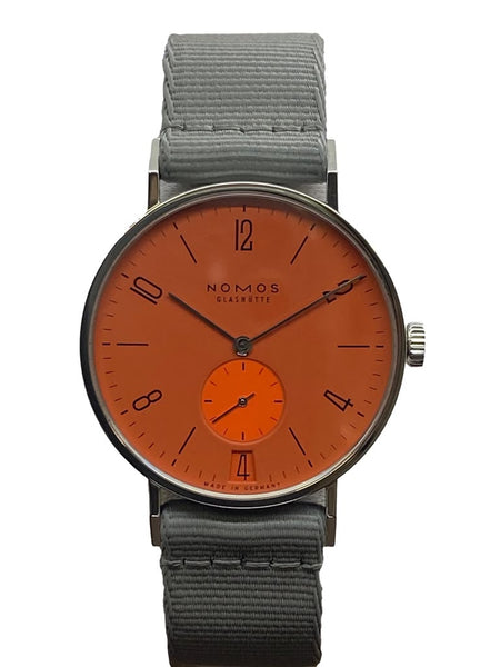 Nomos Tangente 38 Date L.E 175pcs B&P 179.S13 PopOrange Dial Hand Wind Men's Watch