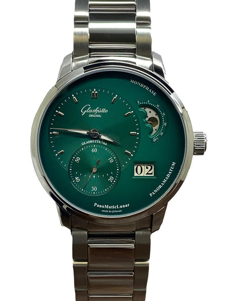 Glashutte Original Panomatic Lunar 1-90-02-13-32-70 Green Dial Automatic Men's Watch