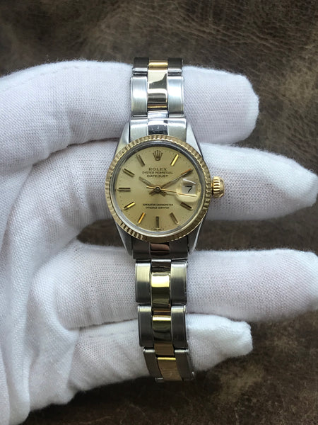 Rolex Oyster Perpetual 6619 Champagne Dial Automatic Women's Watch