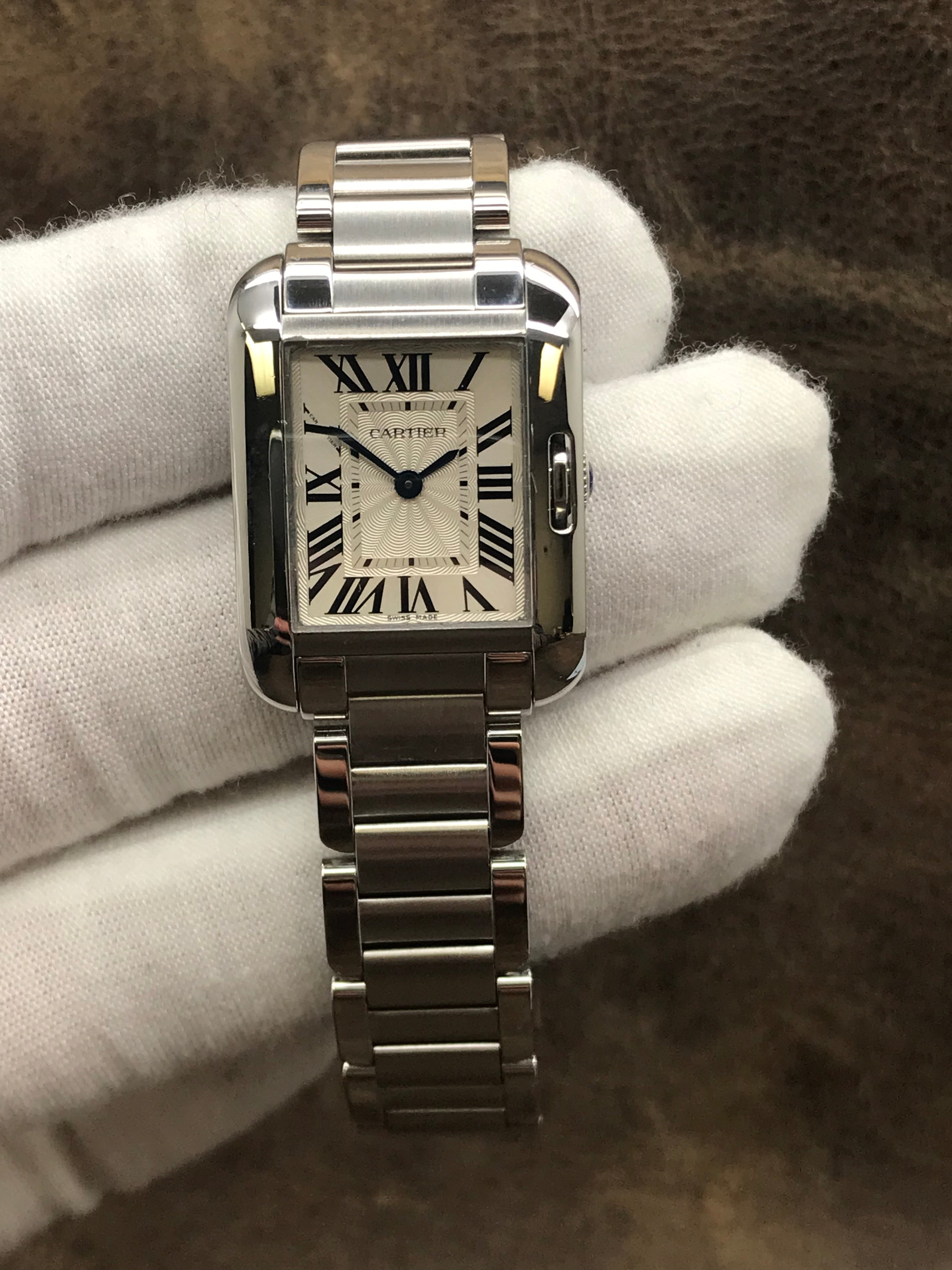 Cartier Tank Anglaise W5310022/3485 Silver Dial Quartz Women's