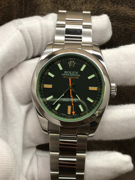 Rolex Milgauss Green 116400V Black Dial Automatic Men's Watch