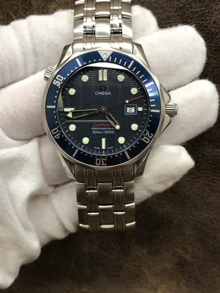 Omega Seamaster 300m 2221.80.00 Blue Wave Dial Quartz Men's Watch
